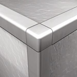 Corner Piece Square Edge 8mm Matt Silver (2 Pcs)