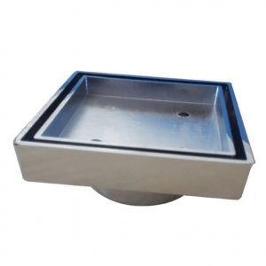 Floor Drain Tile-In 100 X 100 Chromed Brass 76mm Outlet