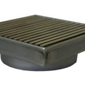 Floor Drain S/Steel 110X110mm Black Grate Cover 45mm Outlet