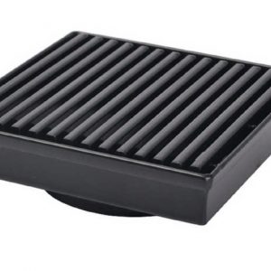 Floor Drain S/Steel 110X110mm Black Grate Cover 76mm Outlet