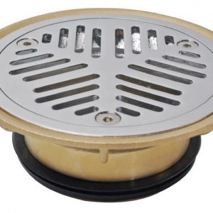 Vinyl Floor Drain –Round 150mm Chrome Plated Brass Grate 98M