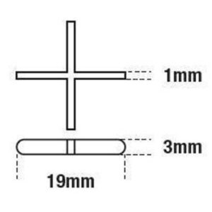 Alternative view of Cross Spacers 1mm X 5000 Bucket