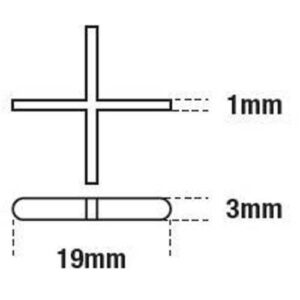 Alternative view of Cross Spacers 1mm X 500