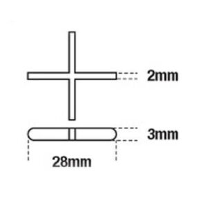 Alternative view of Cross Spacers 2mm X 100