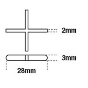 Alternative view of Cross Spacers 2mm X 1900 Bucket