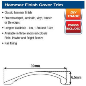 Alternative view of Cover Transition 1M X 8mm Pewter(Inc Nails) Hammer