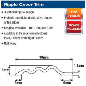 Alternative view of Ripple Transition 1M X 8mm Pewter (Inc Nails)
