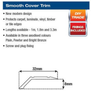 Alternative view of Carpet Transition Cover 1.8M X 8mm Pewter
