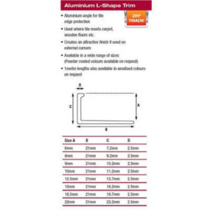 Alternative view of 1 Metre Aluminium Angle 12mm Plain