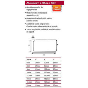 Alternative view of 1 Metre Aluminium Angle 18mm Plain