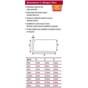 Alternative view of 3 Metre Aluminium Angle 10mm Matt Silver