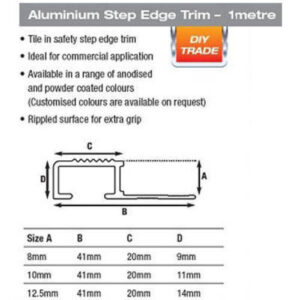 Alternative view of 1 Metre Step Edge 10mm Plain