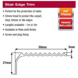 Alternative view of Stair Edge Plain 1M X 50mm Ripple