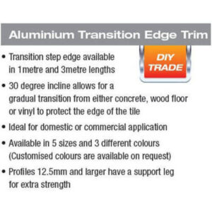 Alternative view of 3 Metre Transition Edge 12mm Bright Silver