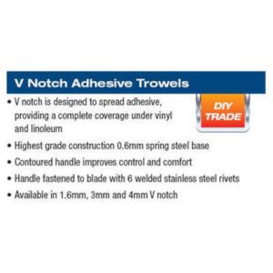 Alternative view of Trowel - V-Notch 1.6mm