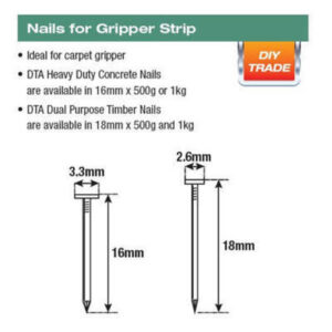 Alternative view of Carpet G/Strip H/Duty Concrete Nails 16mm X 3.3mm X 500G