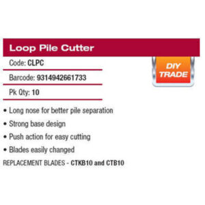 Alternative view of Carpet Loop Pile Cutter