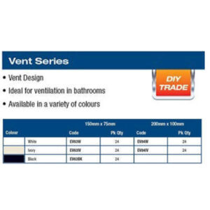 Alternative view of Vent - Twin Pack 200 X 100 White