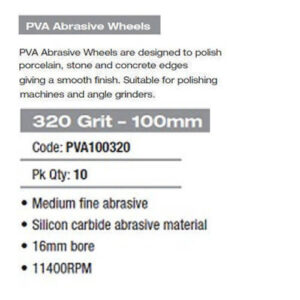 Alternative view of Grinding/Polishing Disc - 320 Grit 100mm