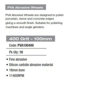 Alternative view of Grinding/Polishing Disc - 400 Grit 100mm