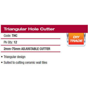Alternative view of Triangular Hole Cutter Cuts 2mm - 73mm