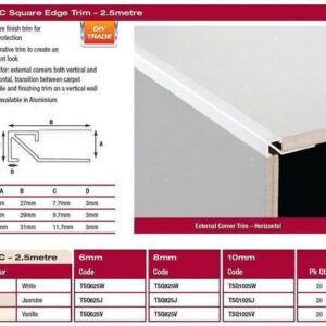 Pvc Square Edge - 10mm X 2.5M White